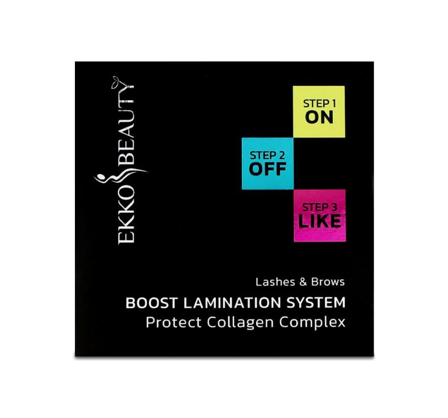 Набор составов Boost Lamination System Ekko Beauty для ламинирования бровей и ресниц (3*10 мл)