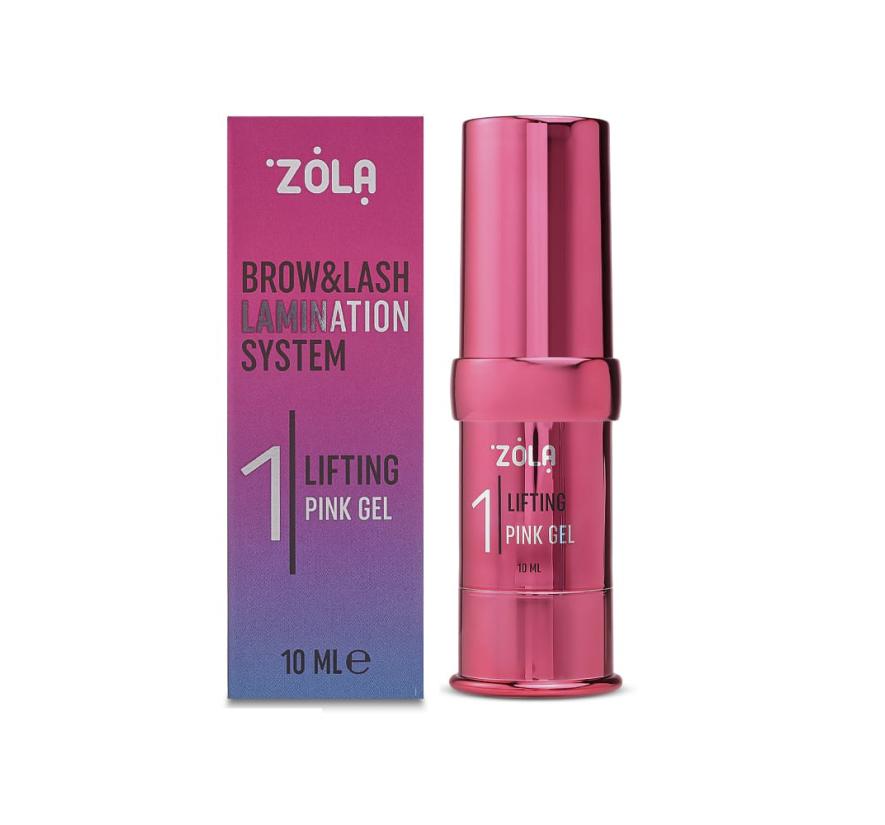 Состав Zola Lifting Pink Gel №1 для ламинирования ресниц и бровей (10 мл)