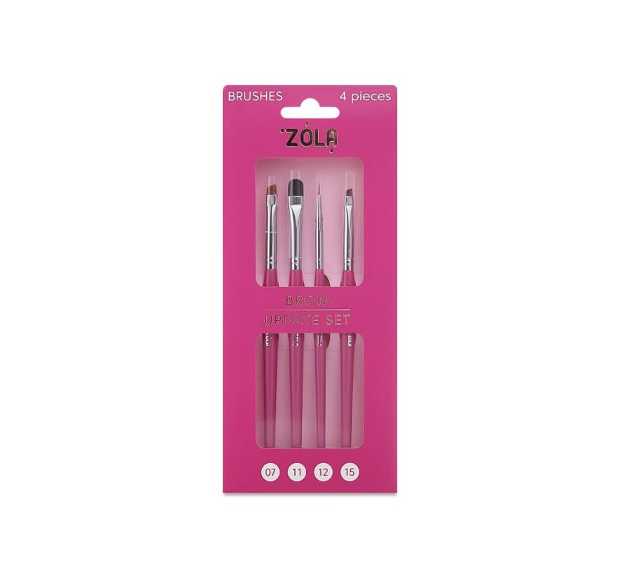 Набор кистей Zola Brow Update Set для бровей (4 шт)