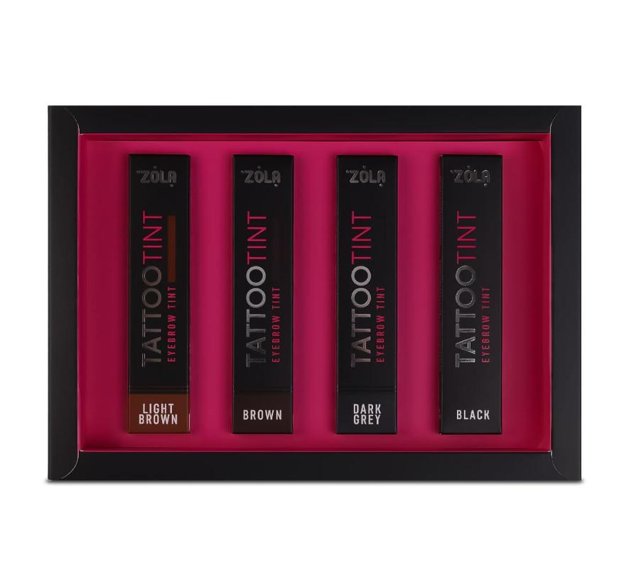 Набір фарби Zola Tattoo Tint для брів та вій (4*15 мл)