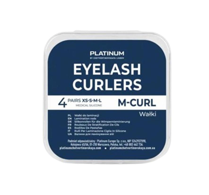 Набор валиков Platinum M-Curl для ламинирования ресниц (4 пары)