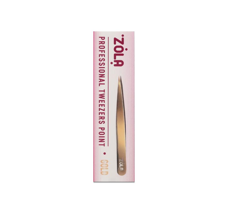 Пинцет Zola Gold точечный для бровей профессиональный