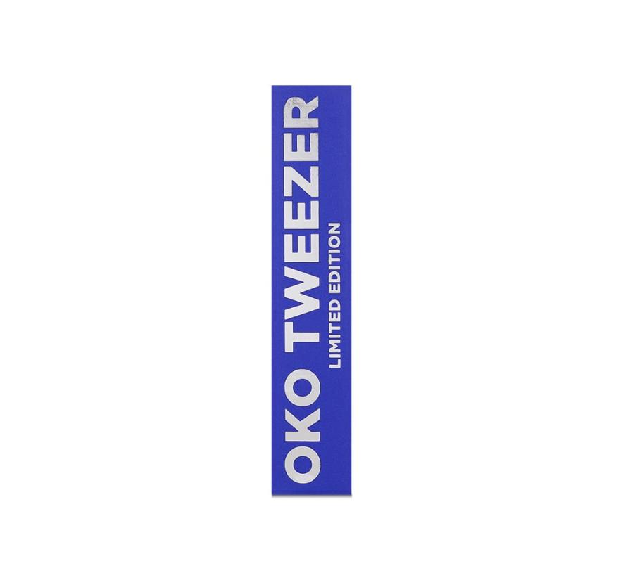 Пинцет OkO Blue Magic Premium скошенный для бровей