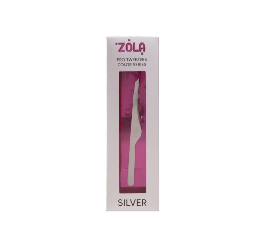 Пинцет Zola Premium для бровей, скошенный