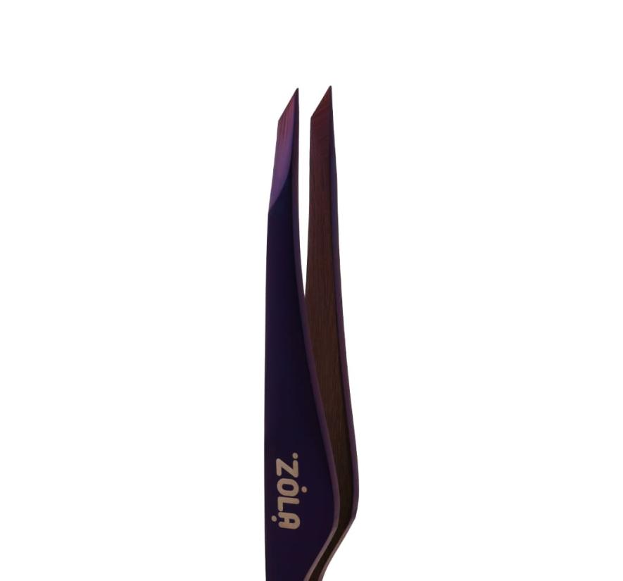 Пинцет Zola Premium для бровей, скошенный