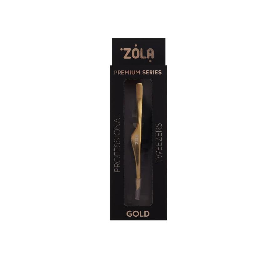 Пинцет Zola Premium для бровей, скошенный