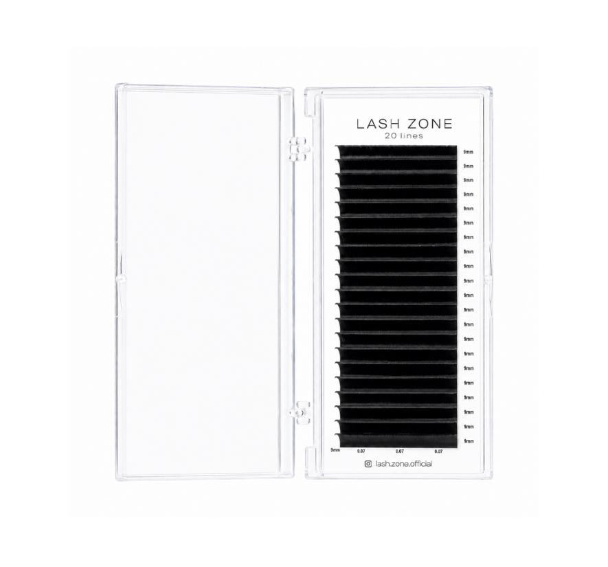 Ресницы Lash Zone черные, одна длина, 20 линий