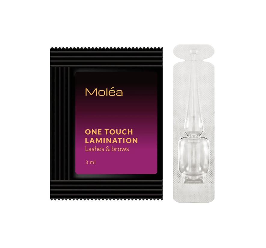 Набор составов Molea One Touch Monostep Lamination для ламинирования бровей и ресниц, в саше (3 мл)