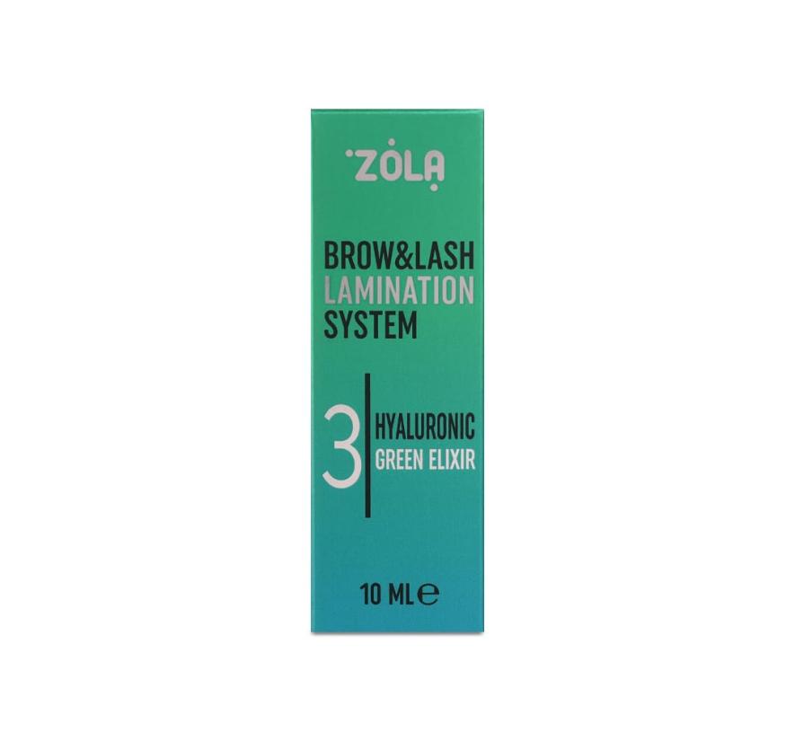 Состав Zola №3 Hyaluronic Green Elixir для ламинирования бровей и ресниц (10 мл)