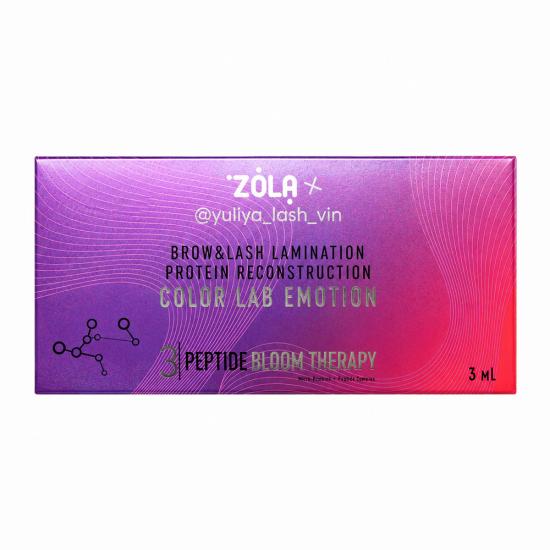 Набор составов Zola x Yuliya Lash Vin №3 Peptide Bloom Therapy, для ламинирования бровей и ресниц (3х1 мл)