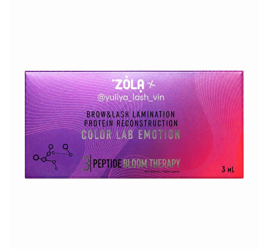 Набор составов Zola x Yuliya Lash Vin №3 Peptide Bloom Therapy, для ламинирования бровей и ресниц (3х1 мл)