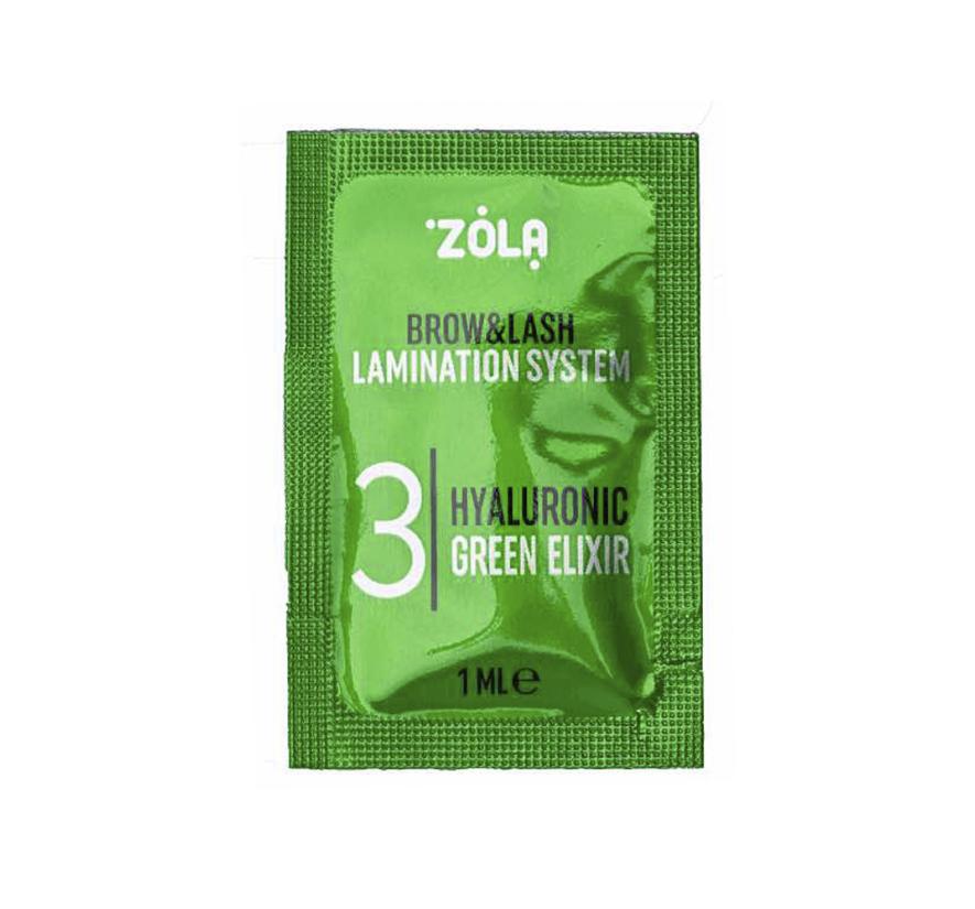 Состав Zola №3 Hyaluronic Green Elixir для ламинирования бровей и ресниц в саше (1 мл)